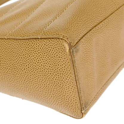 Chanel Beige Caviar Skin Choco Bar Tote Handbag