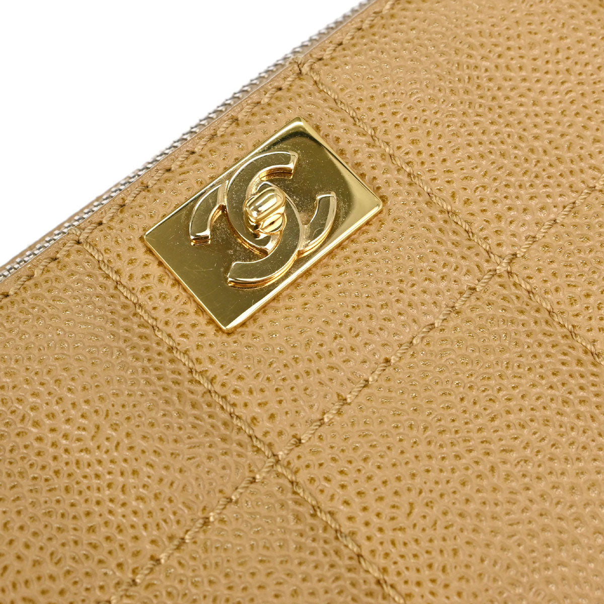 Chanel Beige Caviar Skin Choco Bar Tote Handbag