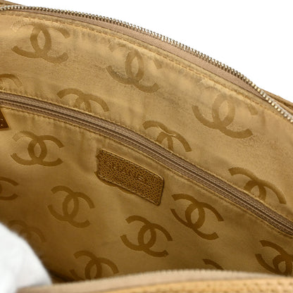 Chanel Beige Caviar Skin Choco Bar Tote Handbag
