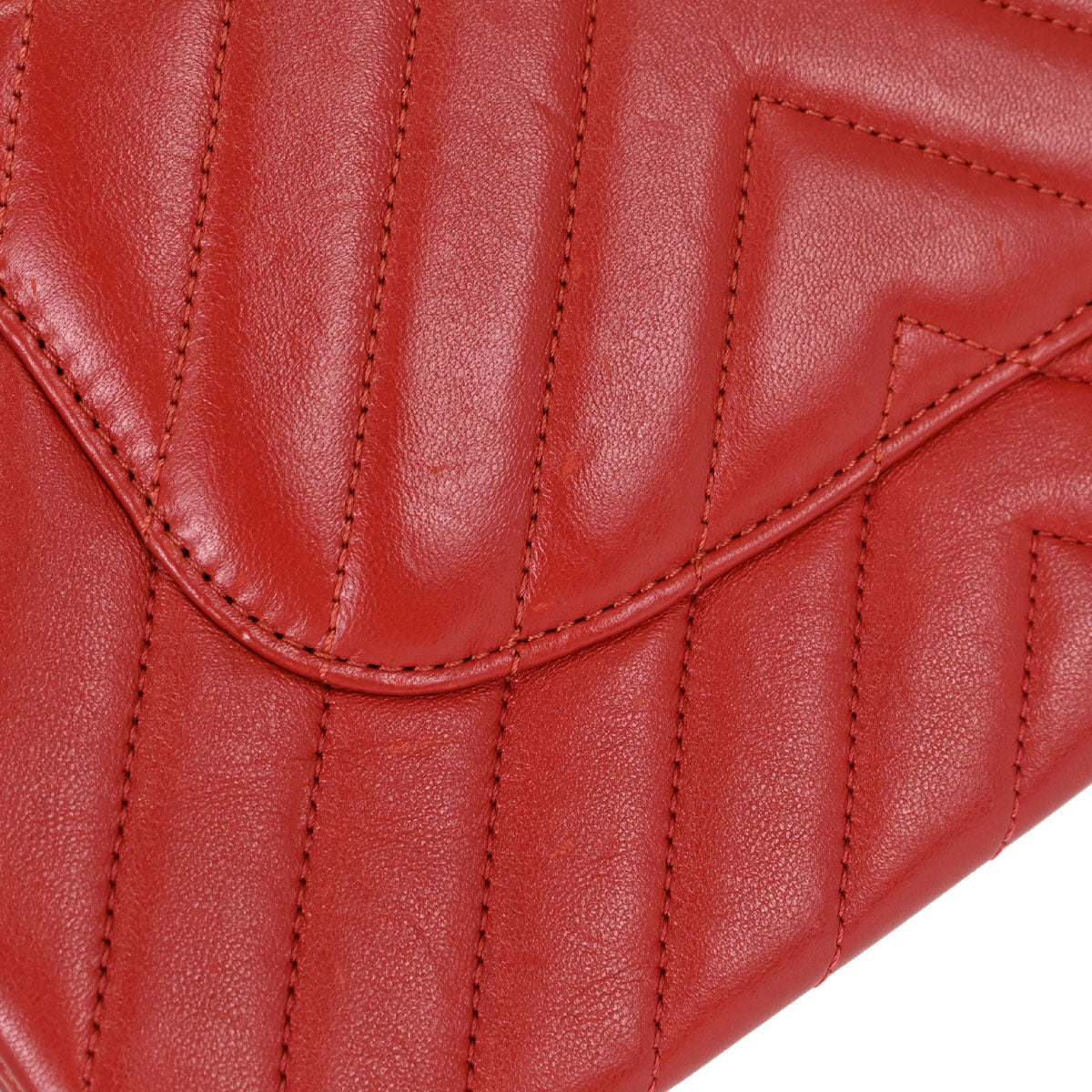Chanel Red Lambskin Trendy CC Chevron Top Handle 2way Shoulder Handbag