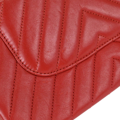 Chanel Red Lambskin Trendy CC Chevron Top Handle 2way Shoulder Handbag