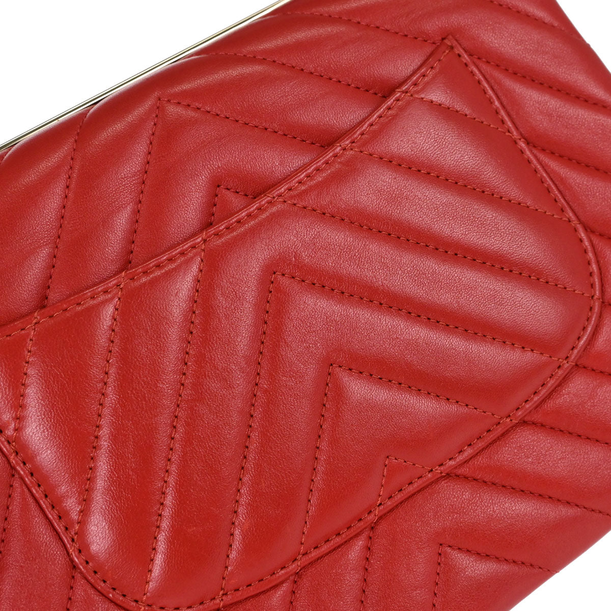 Chanel Red Lambskin Trendy CC Chevron Top Handle 2way Shoulder Handbag