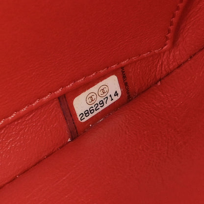 Chanel Red Lambskin Trendy CC Chevron Top Handle 2way Shoulder Handbag