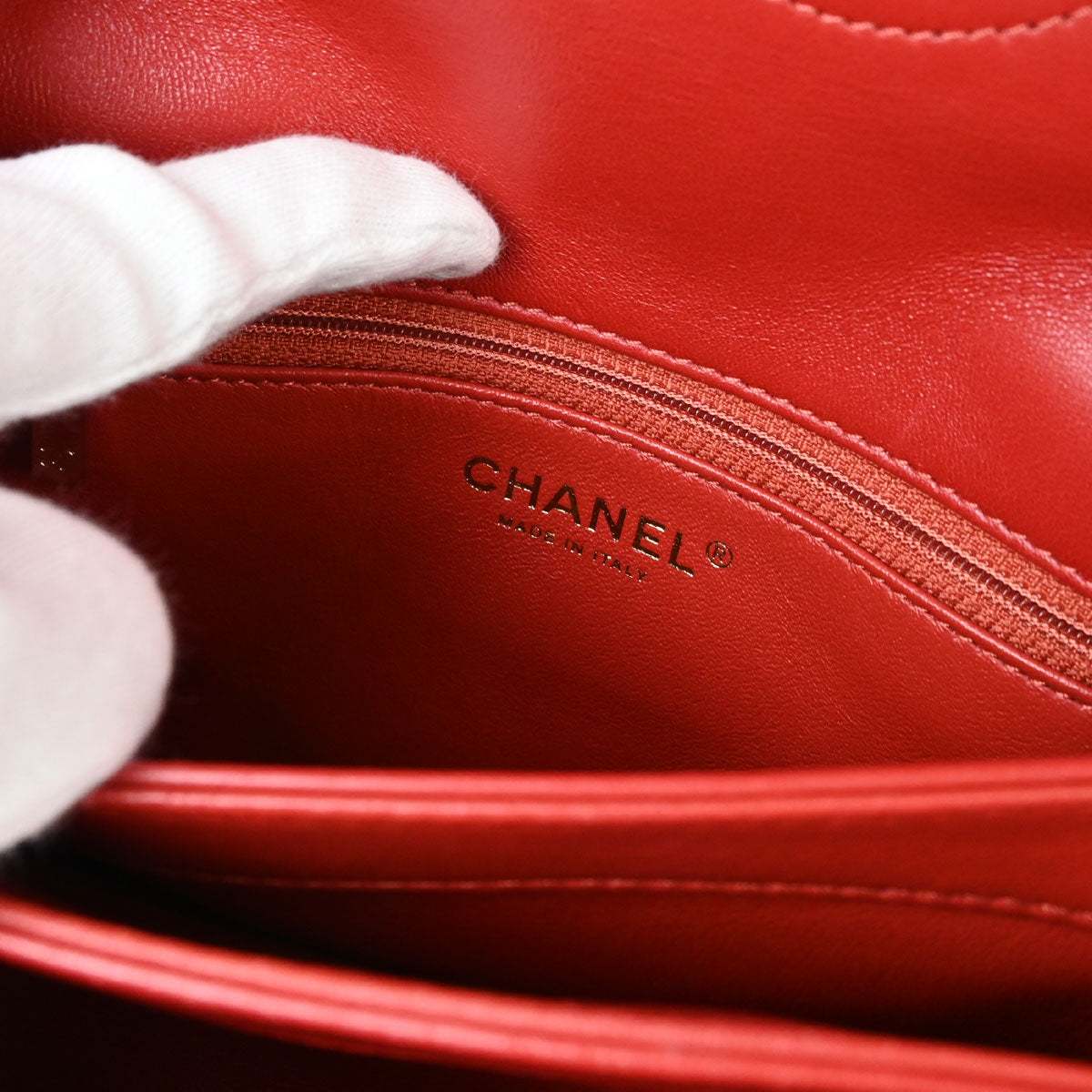 Chanel Red Lambskin Trendy CC Chevron Top Handle 2way Shoulder Handbag