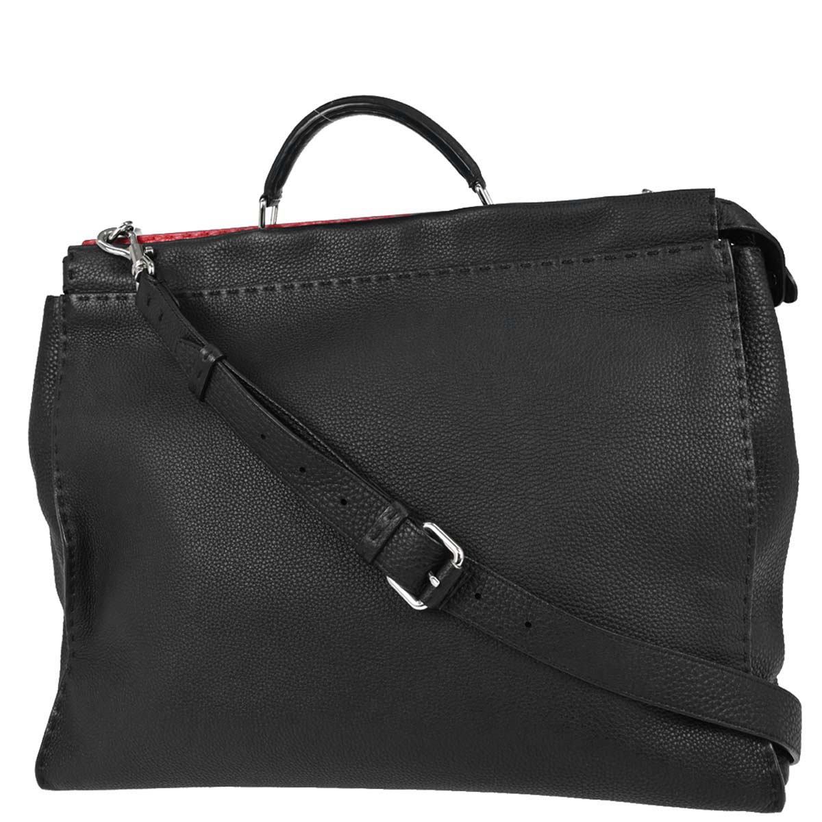 Fendi Black Selleria Peekaboo Fit 2way Shoulder Handbag