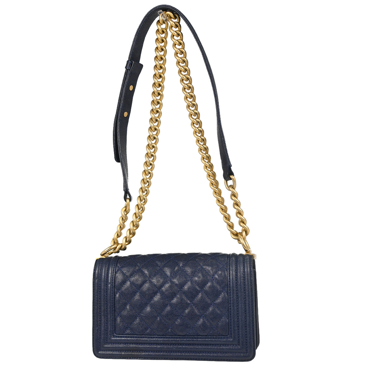 Boy Chanel 2018-2019 Navy Caviar Skin Small Chain Shoulder Bag