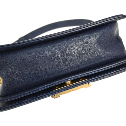 Boy Chanel 2018-2019 Navy Caviar Skin Small Chain Shoulder Bag