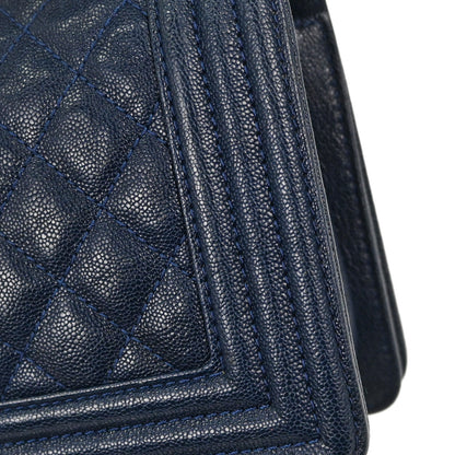 Boy Chanel 2018-2019 Navy Caviar Skin Small Chain Shoulder Bag
