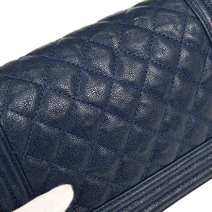 Boy Chanel 2018-2019 Navy Caviar Skin Small Chain Shoulder Bag