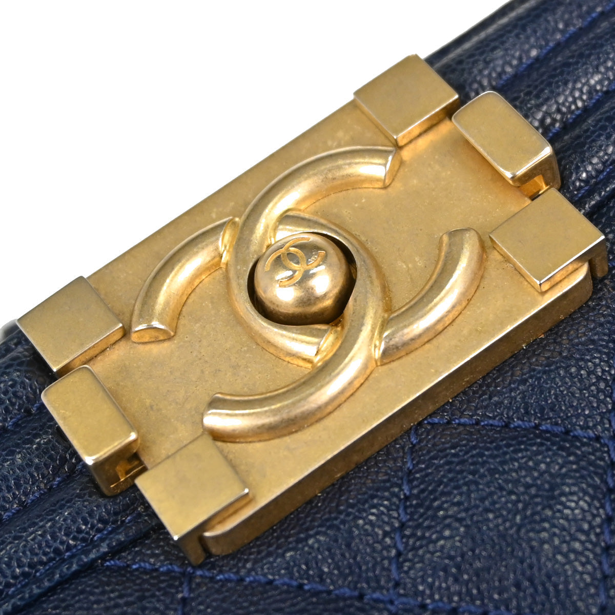Boy Chanel 2018-2019 Navy Caviar Skin Small Chain Shoulder Bag