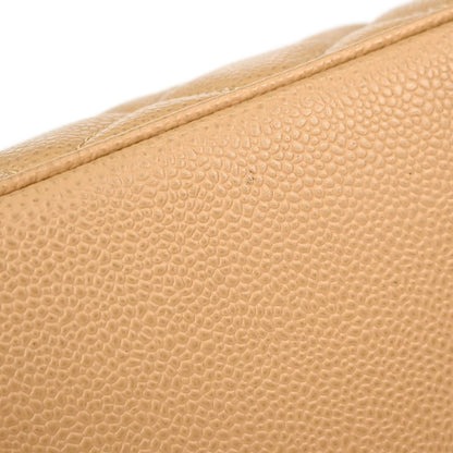 Chanel Beige Caviar Skin Medallion Tote Handbag