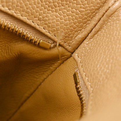 Chanel Beige Caviar Skin Medallion Tote Handbag