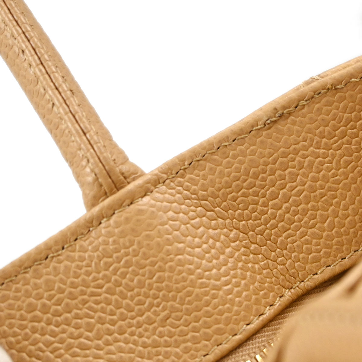 Chanel Beige Caviar Skin Medallion Tote Handbag