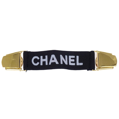 Chanel Black Canvas Logo Clip Armband Wristband
