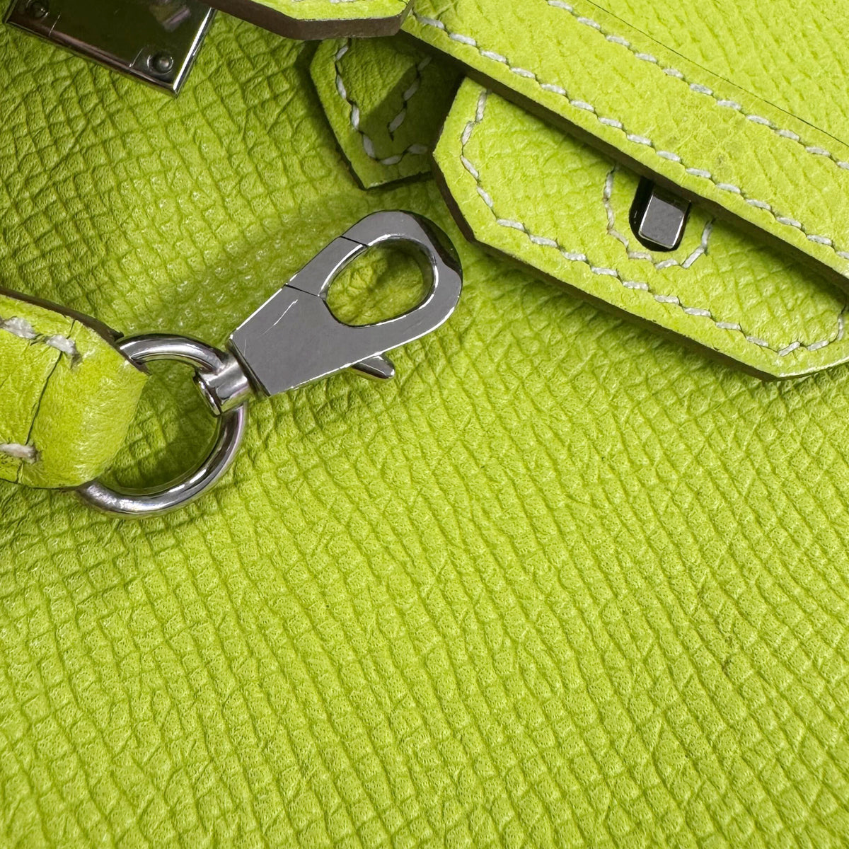 Hermes 2010 Kiwi Epsom Tiny Birkin 15 Shoulder Bag