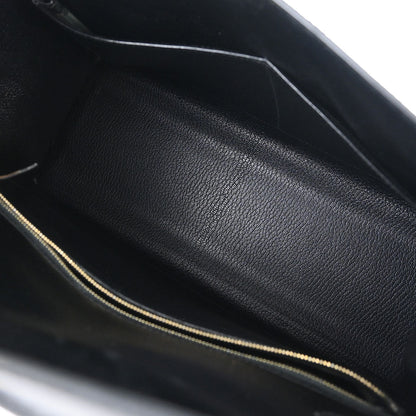 Hermes Black Box Calf Kelly 32 Sellier 2way Shoulder Handbag