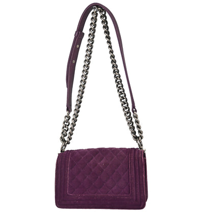 Boy Chanel 2013-2014 Purple Velvet Small Chain Shoulder Bag