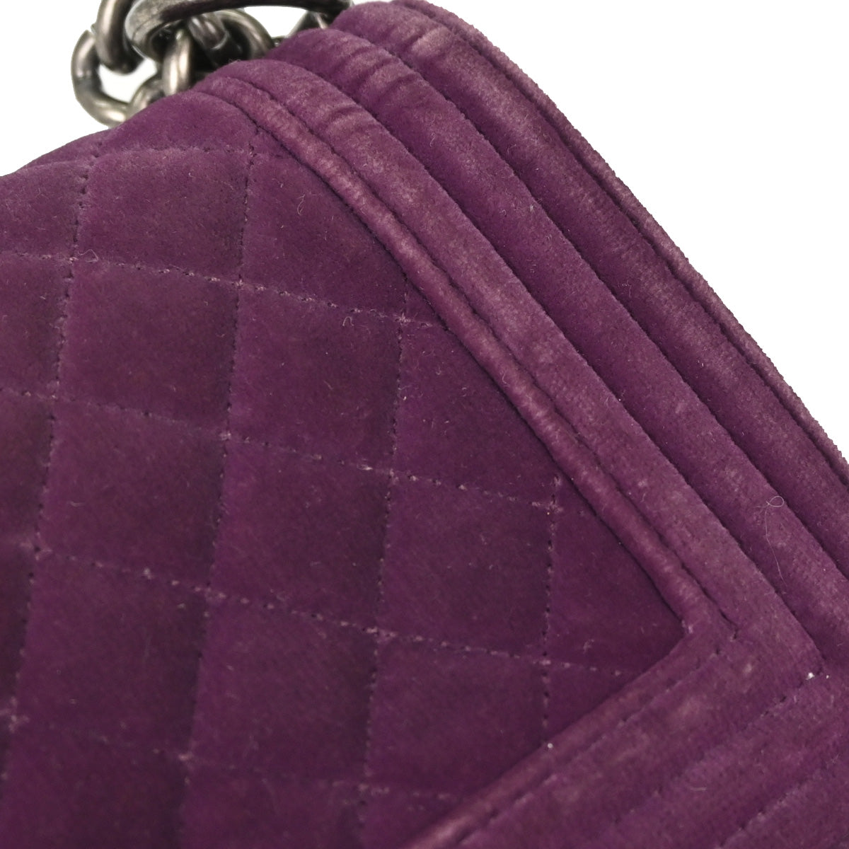 Boy Chanel 2013-2014 Purple Velvet Small Chain Shoulder Bag