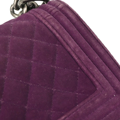 Boy Chanel 2013-2014 Purple Velvet Small Chain Shoulder Bag
