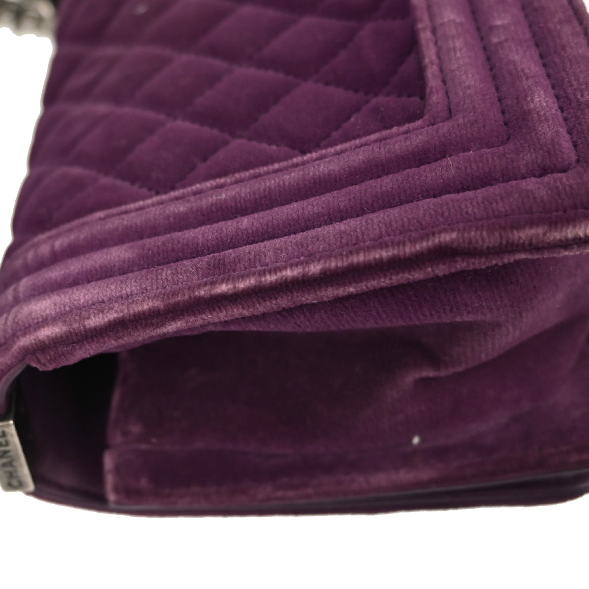 Boy Chanel 2013-2014 Purple Velvet Small Chain Shoulder Bag
