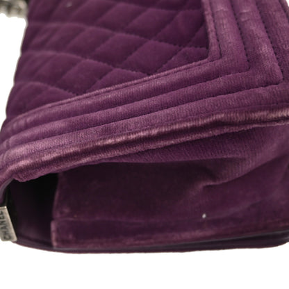 Boy Chanel 2013-2014 Purple Velvet Small Chain Shoulder Bag