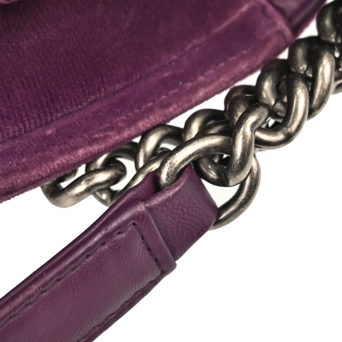 Boy Chanel 2013-2014 Purple Velvet Small Chain Shoulder Bag
