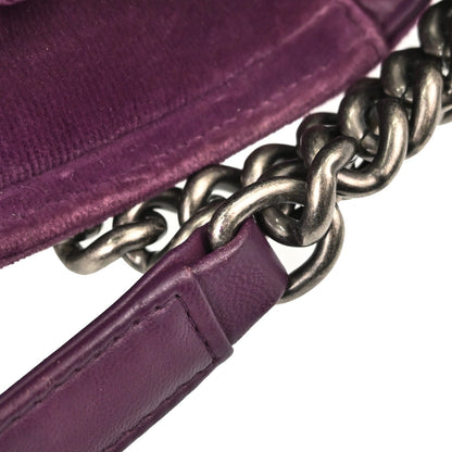 Boy Chanel 2013-2014 Purple Velvet Small Chain Shoulder Bag