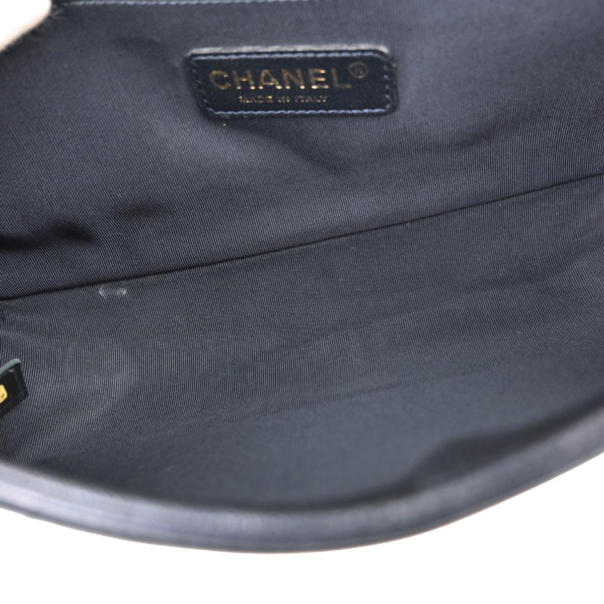 Boy Chanel 2013-2014 Navy Cube Embossed Lambskin Medium Shoulder Bag