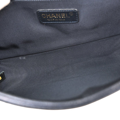 Boy Chanel 2013-2014 Navy Cube Embossed Lambskin Medium Shoulder Bag