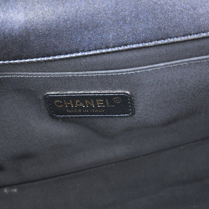 Boy Chanel 2013-2014 Navy Cube Embossed Lambskin Medium Shoulder Bag