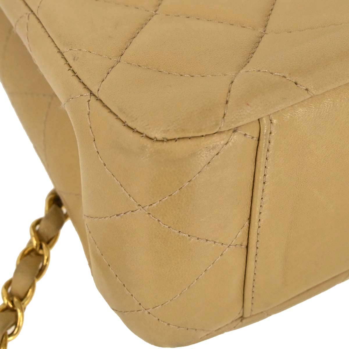 Chanel 1996-1997 Beige Lambskin Shoulder Bag