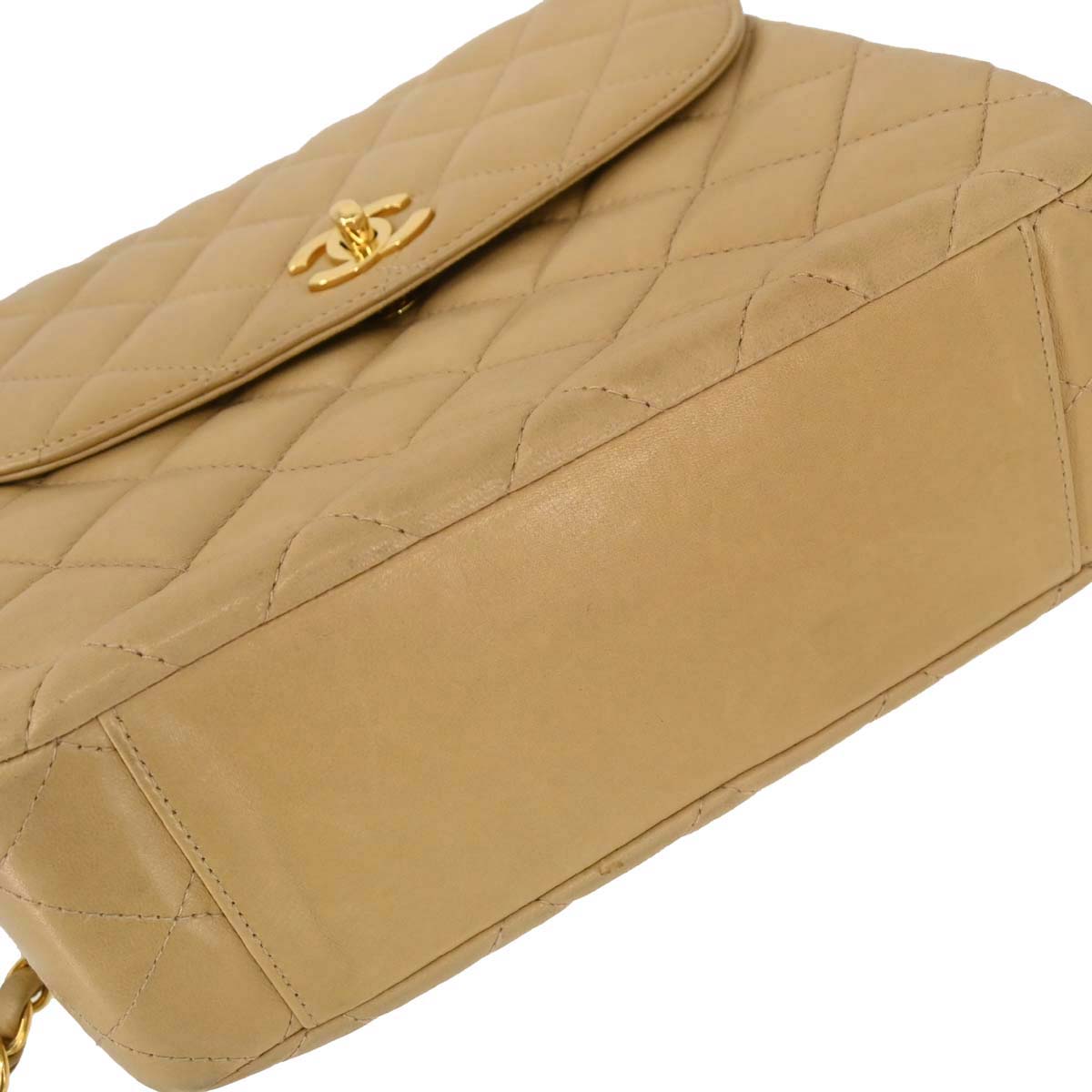 Chanel 1996-1997 Beige Lambskin Shoulder Bag