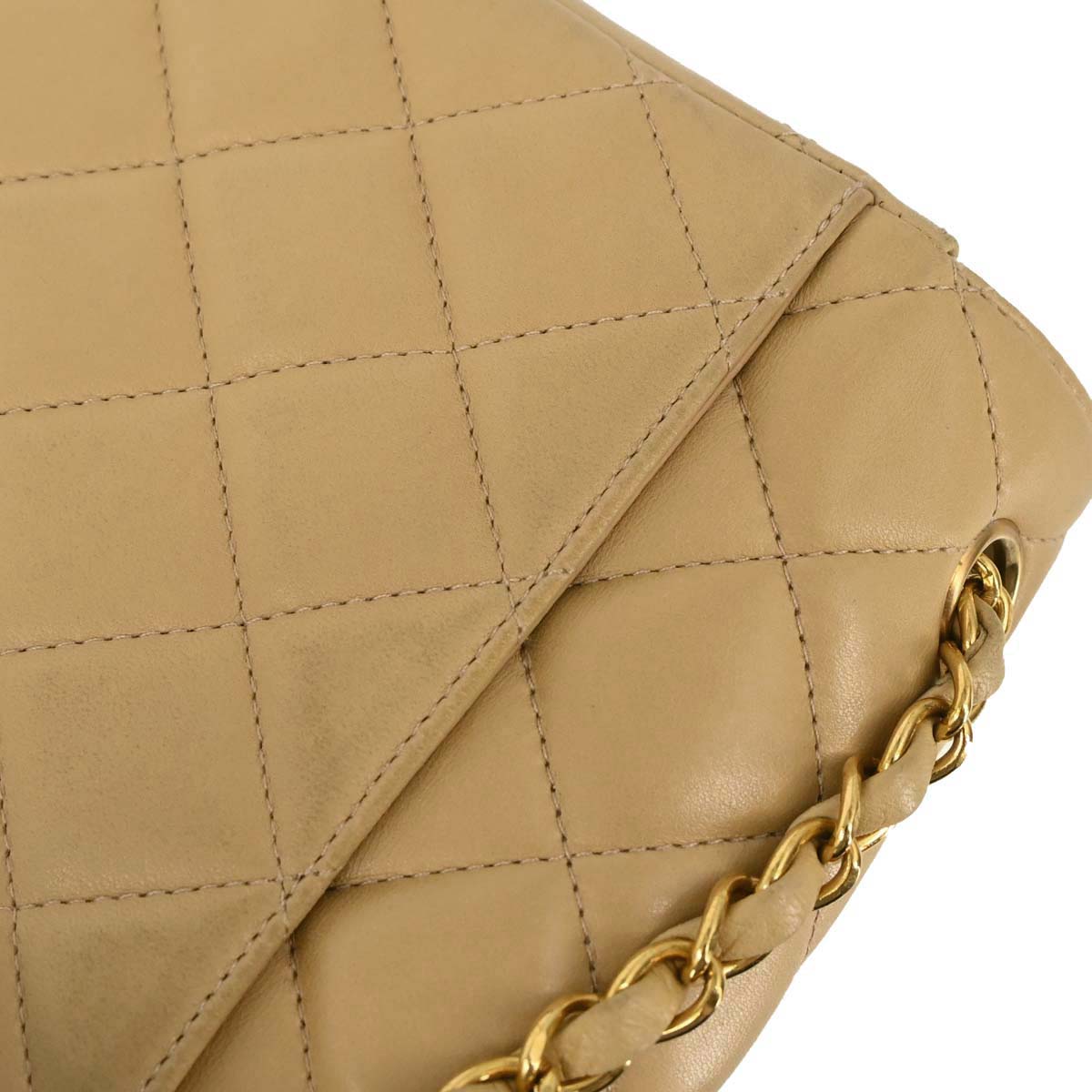 Chanel 1996-1997 Beige Lambskin Shoulder Bag