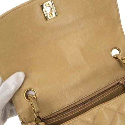 Chanel 1996-1997 Beige Lambskin Shoulder Bag