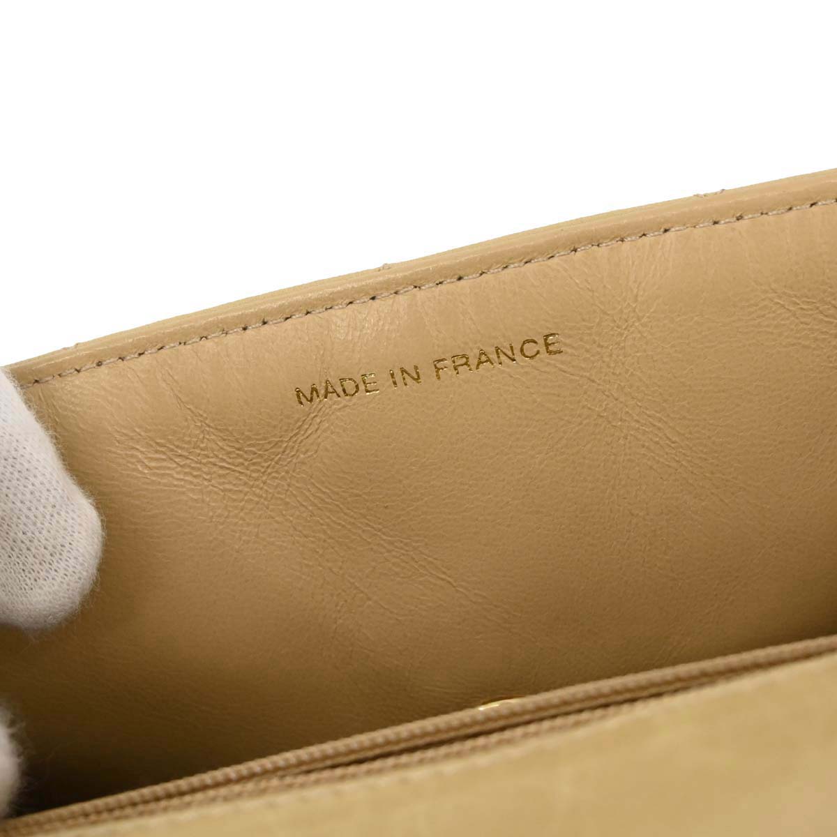 Chanel 1996-1997 Beige Lambskin Shoulder Bag