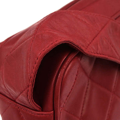 Chanel Red Lambskin Shoulder Bag