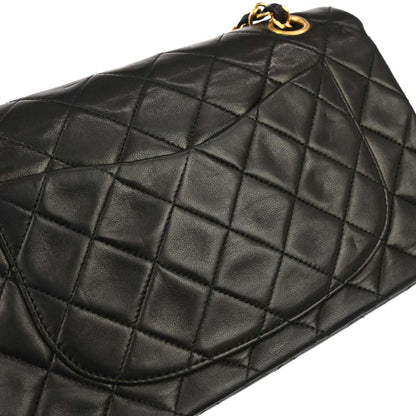 Chanel Black Lambskin Small Classic Double Flap Shoulder Bag