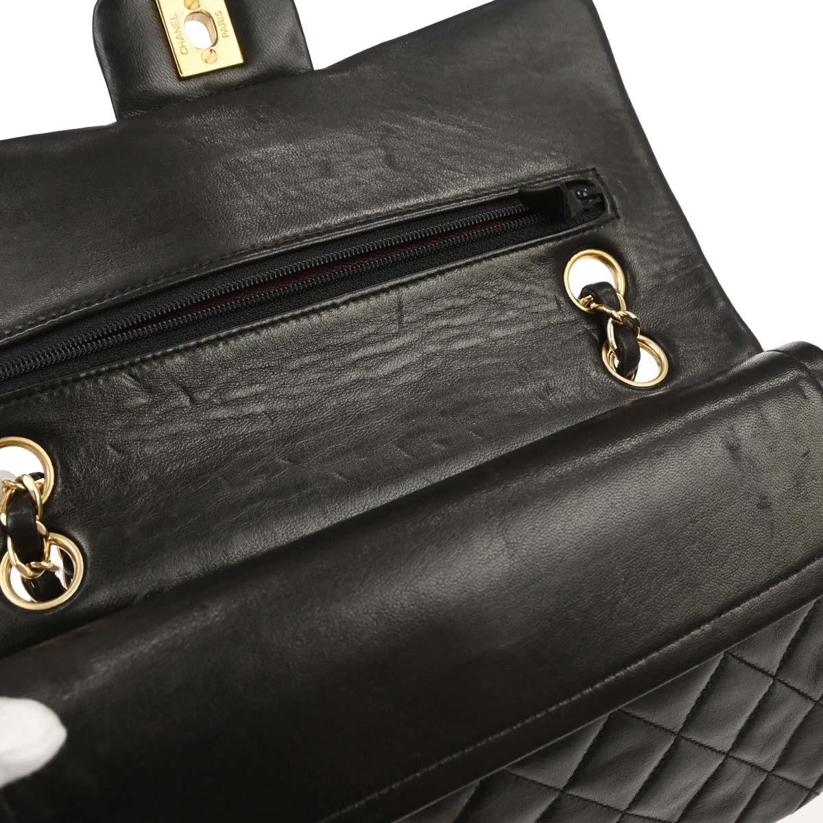 Chanel Black Lambskin Small Classic Double Flap Shoulder Bag