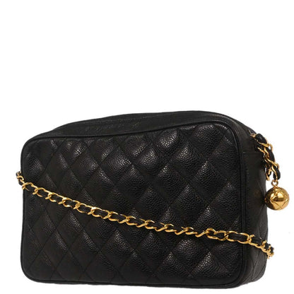 Chanel 1994-1996 Black Caviar Skin Camera Bag Small