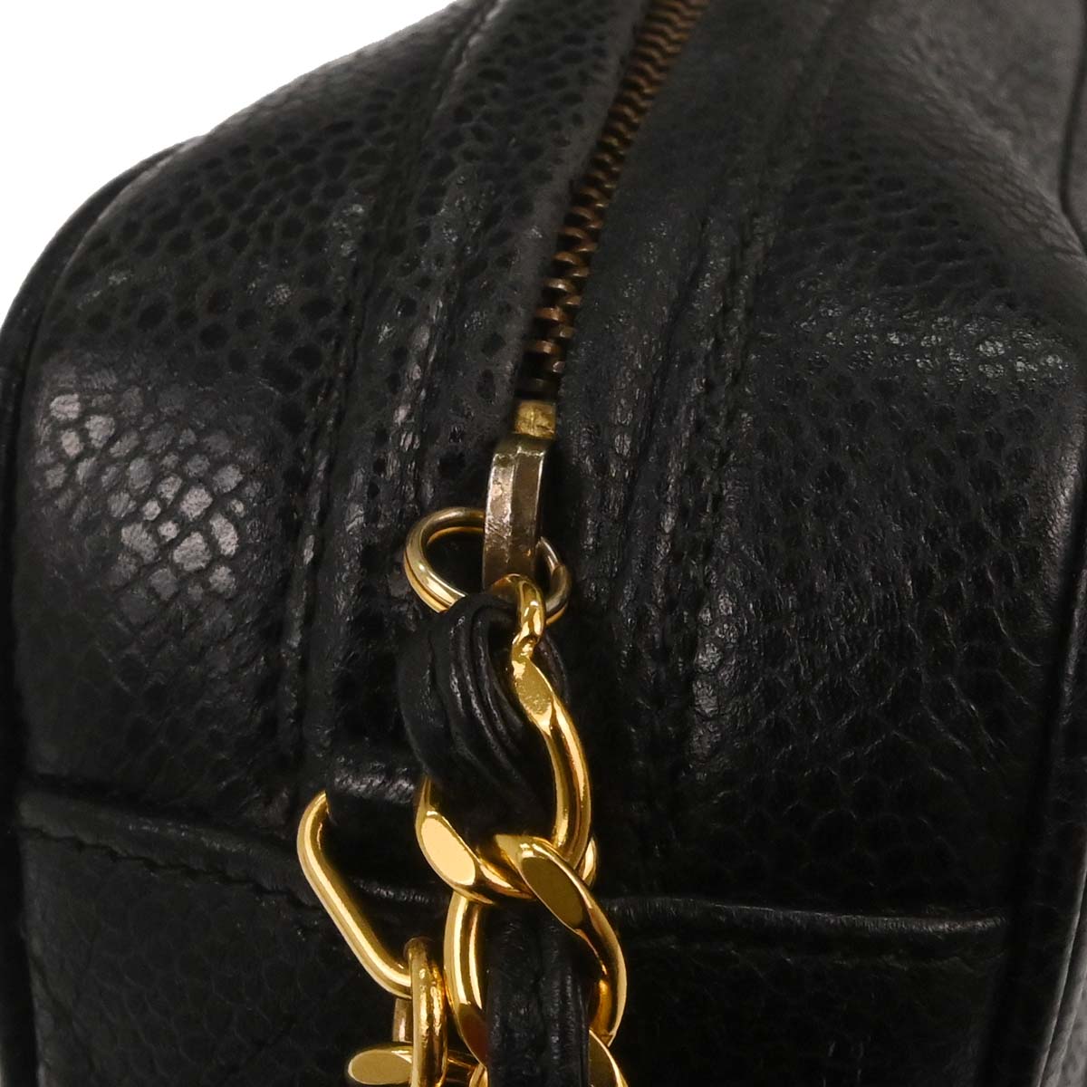 Chanel 1994-1996 Black Caviar Skin Camera Bag Small