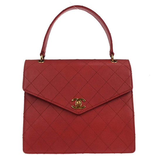 Chanel 1997-1999 Red Caviar Skin Handbag