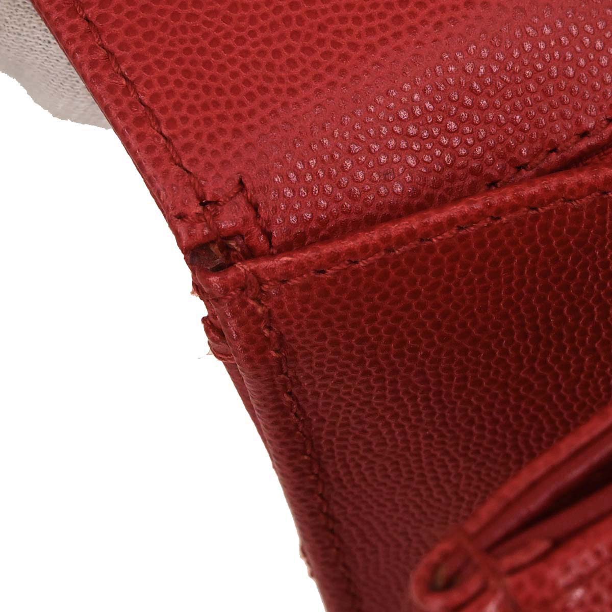 Chanel 1997-1999 Red Caviar Skin Handbag