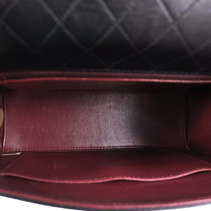 Chanel 1989-1991 Black Lambskin Straight Flap Shoulder Bag