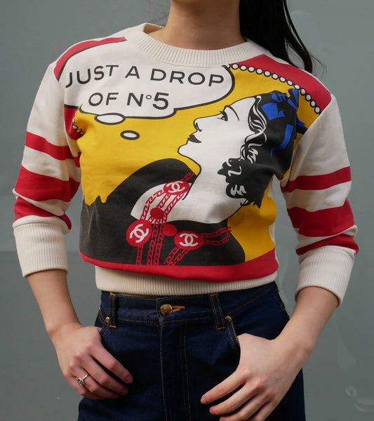 Chanel 2001 Mademoiselle印刷运动衫＃38