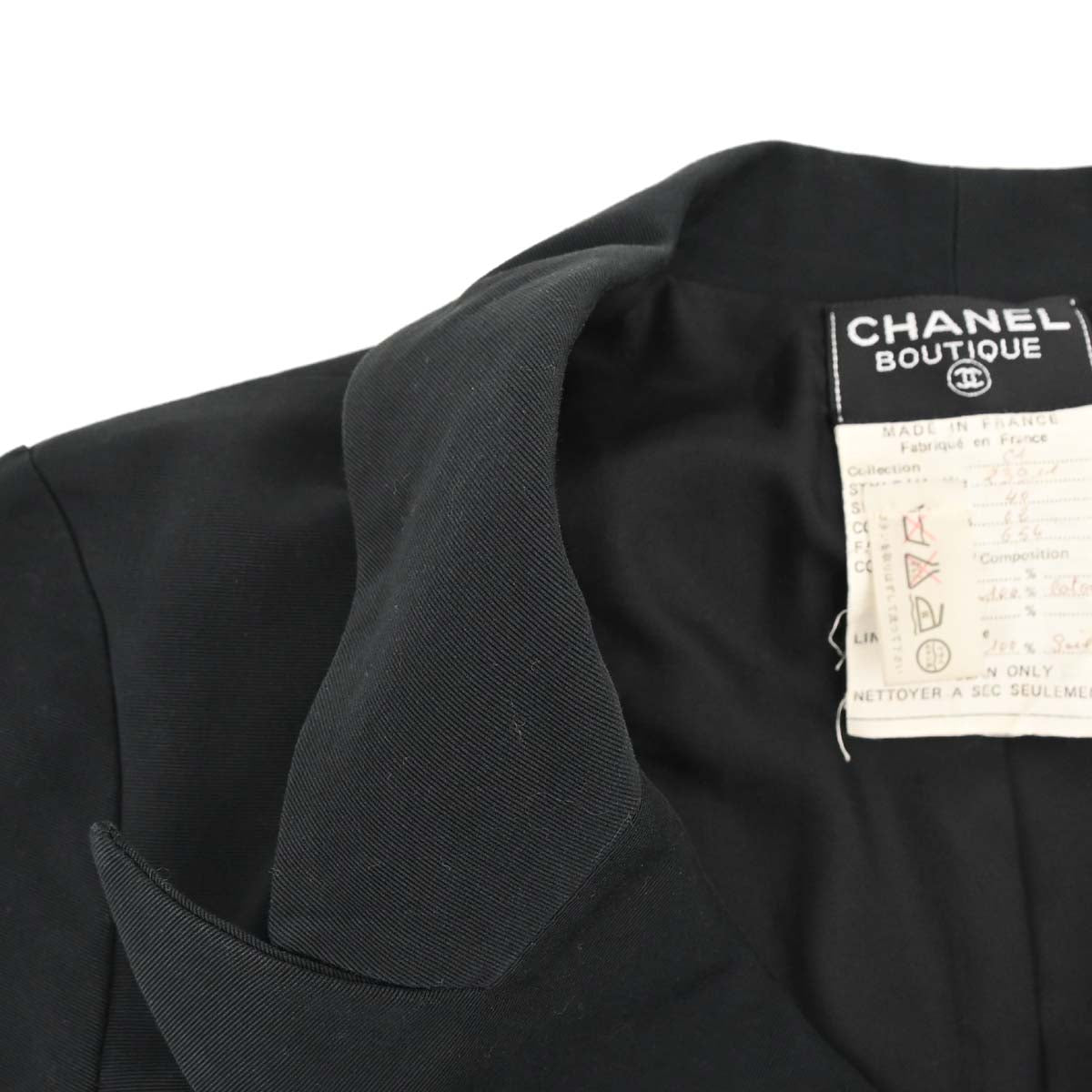 Chanel Double Breasted Long Sleeve Dress Black #40