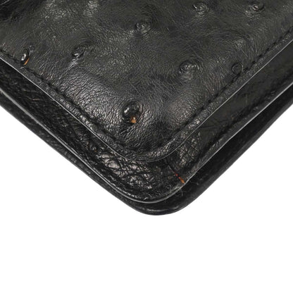 Celine * Black Ostrich Double Flap Handbag