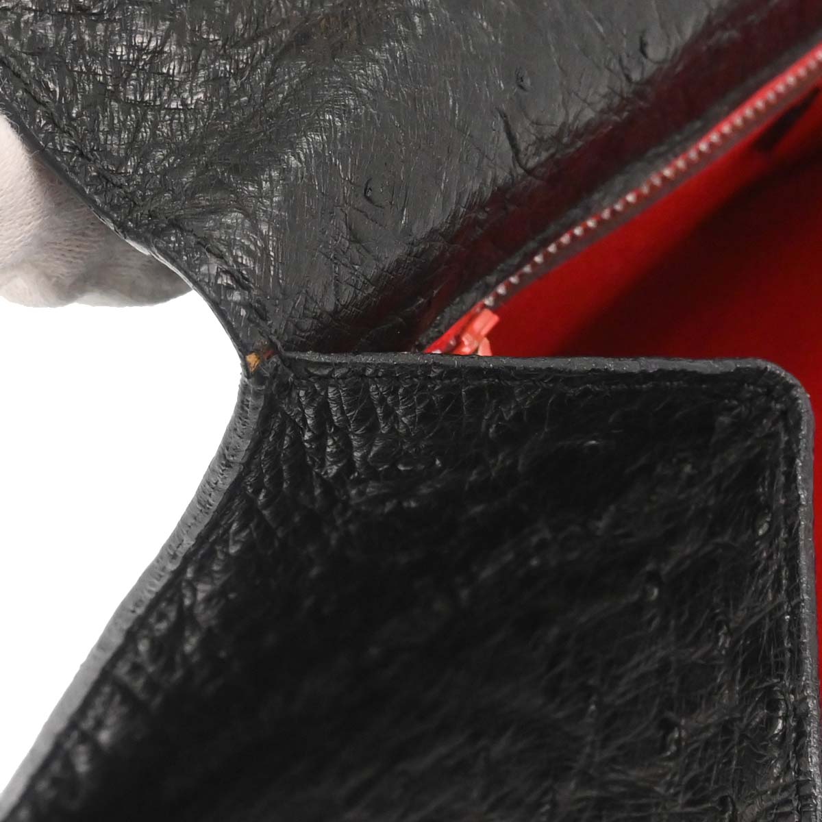 Celine * Black Ostrich Double Flap Handbag