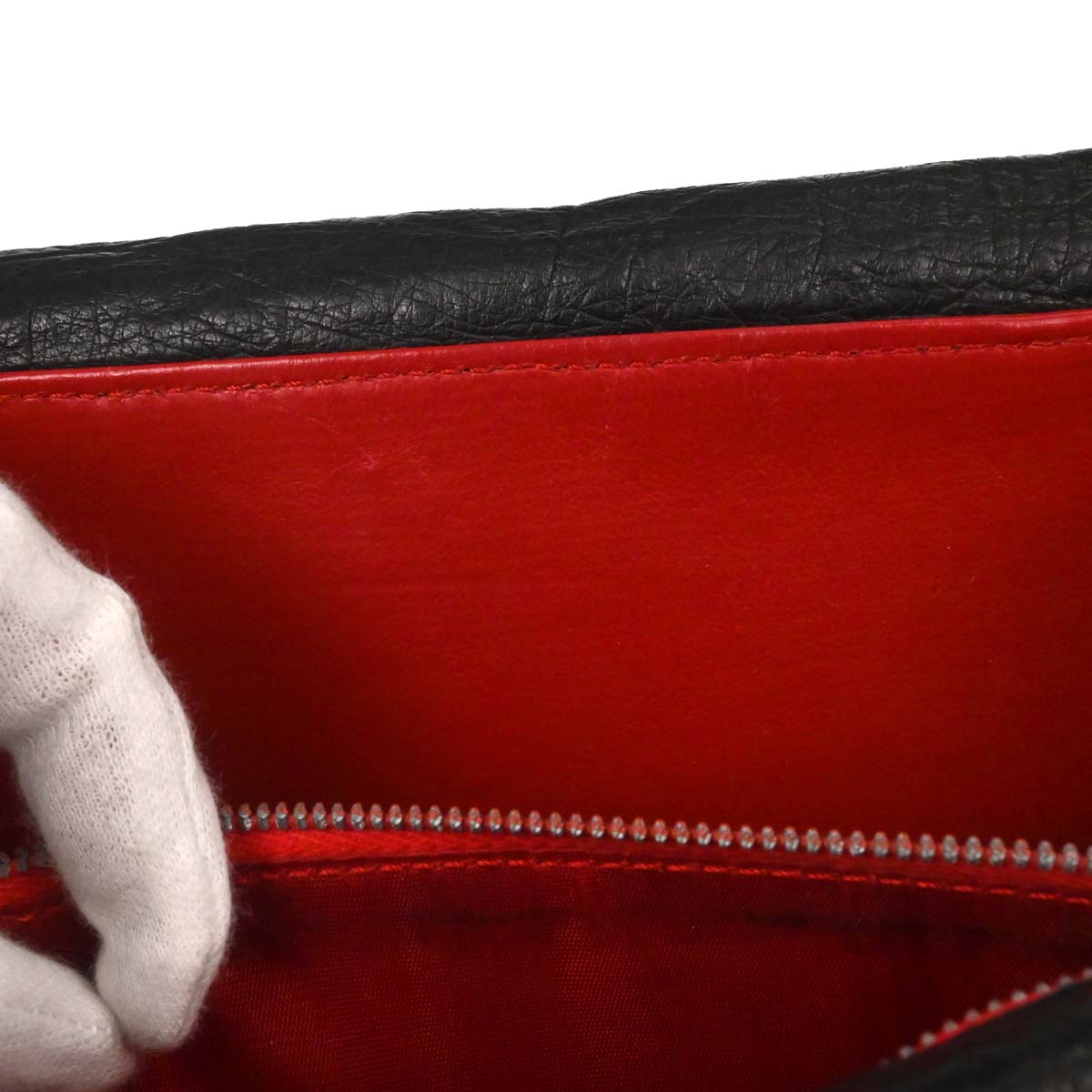 Celine * Black Ostrich Double Flap Handbag