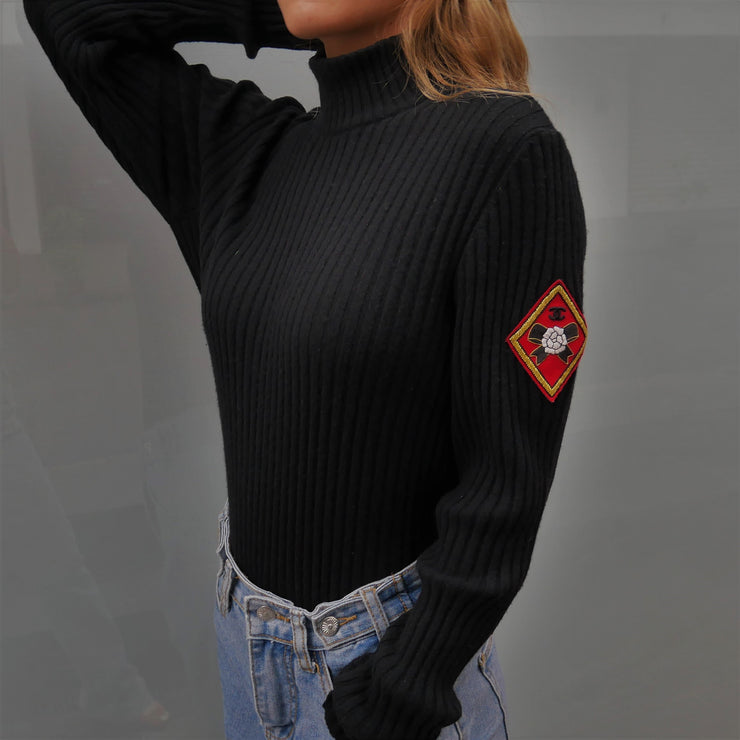 Chanel 1996 Fall logo-patch ribbed cashmere jumper #44