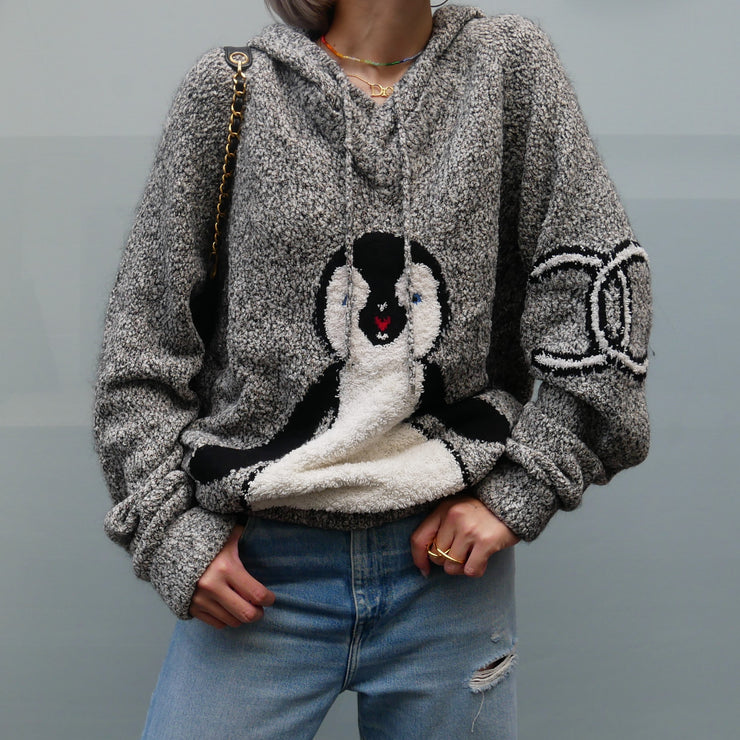 CHANEL 2007 CC penguin-motif knitted hoodie #52